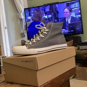 NIB RL denim & supply grey canvas hi top sneakers